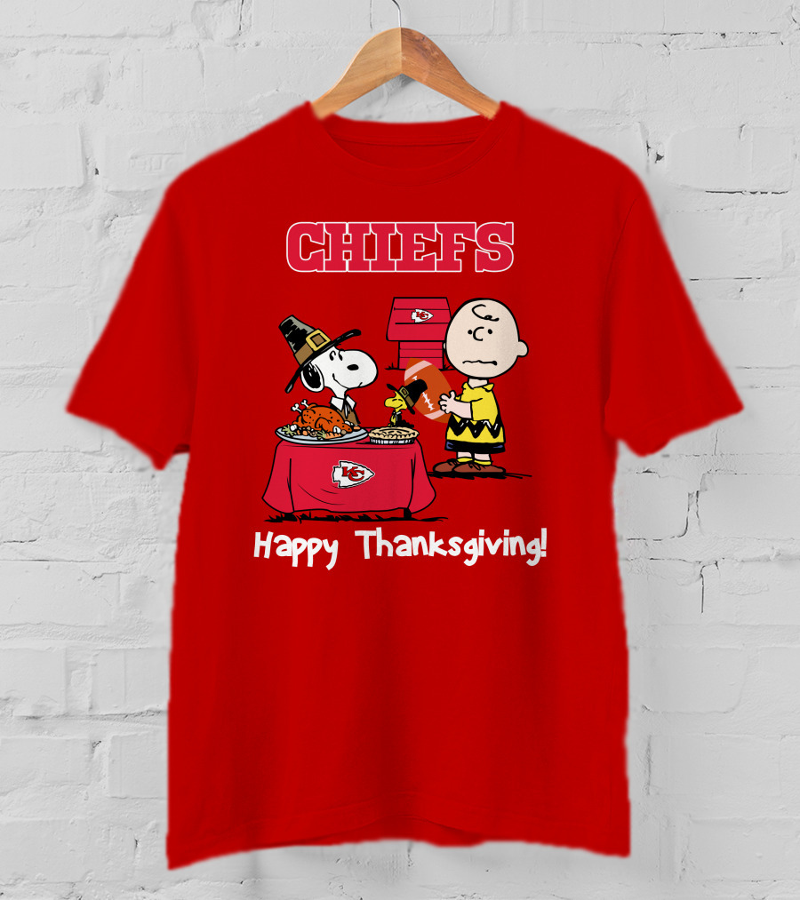 Chiefs Snoopy Charlie Brown Thanksgiving Kansas City Football T-Shirt