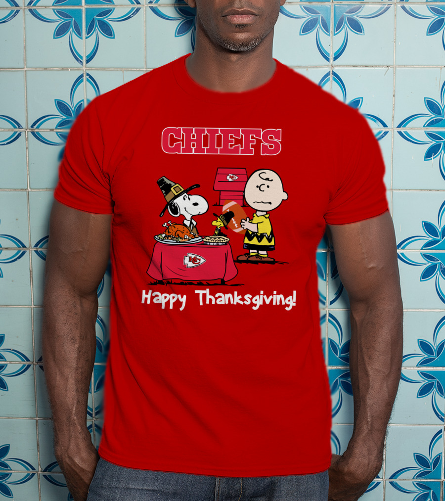 Chiefs Snoopy Charlie Brown Thanksgiving Kansas City Football T-Shirt