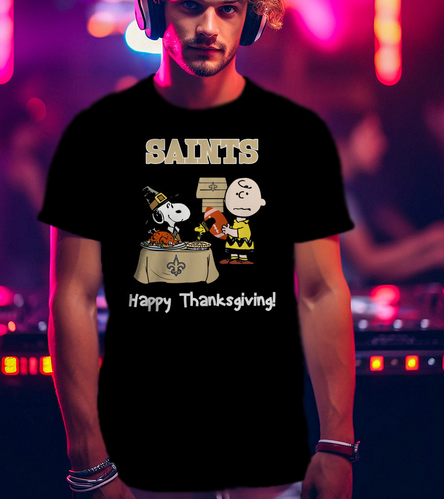 SAINTS New Orleans Happy Thanksgiving Snoopy T-Shirt