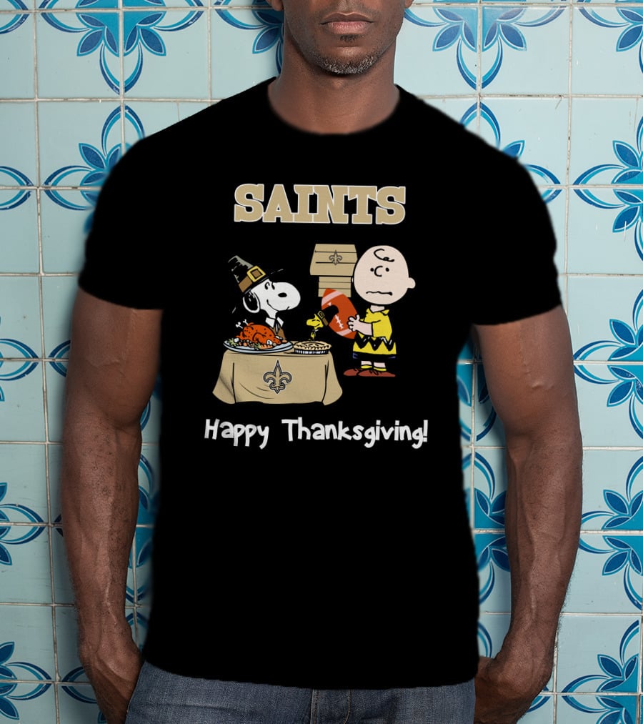 SAINTS New Orleans Happy Thanksgiving Snoopy T-Shirt