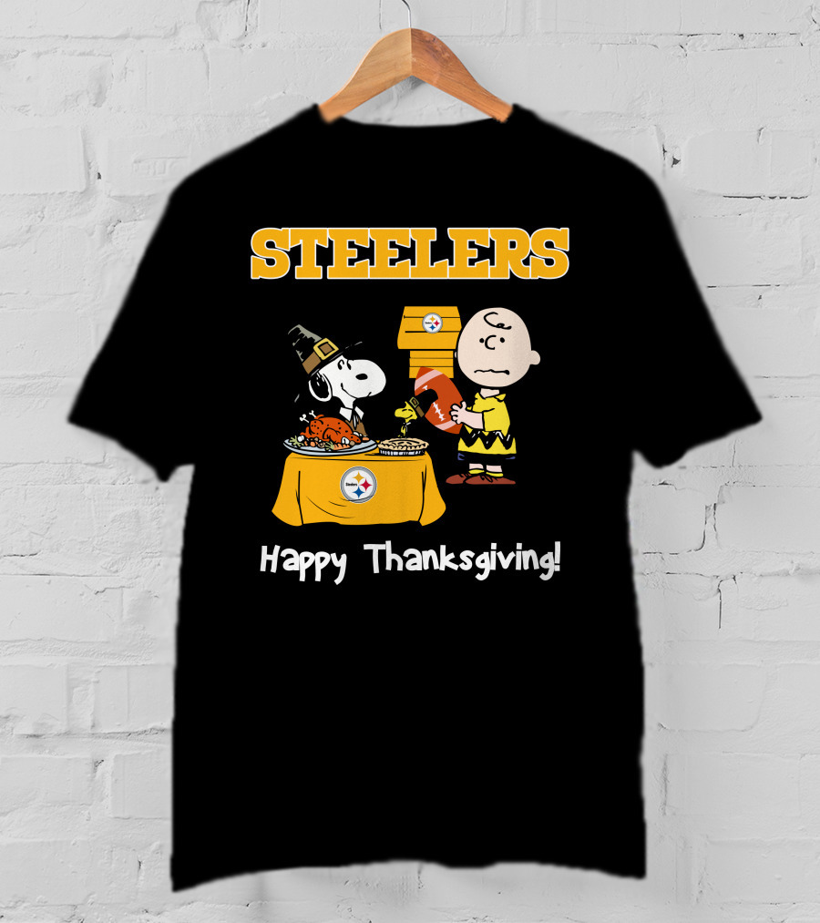 Steelers Snoopy Charlie Brown Happy Thanksgiving T-Shirt