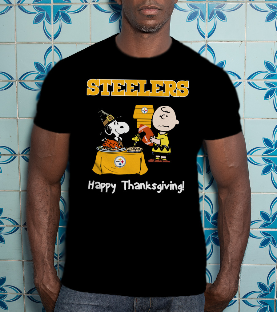 Steelers Snoopy Charlie Brown Happy Thanksgiving T-Shirt
