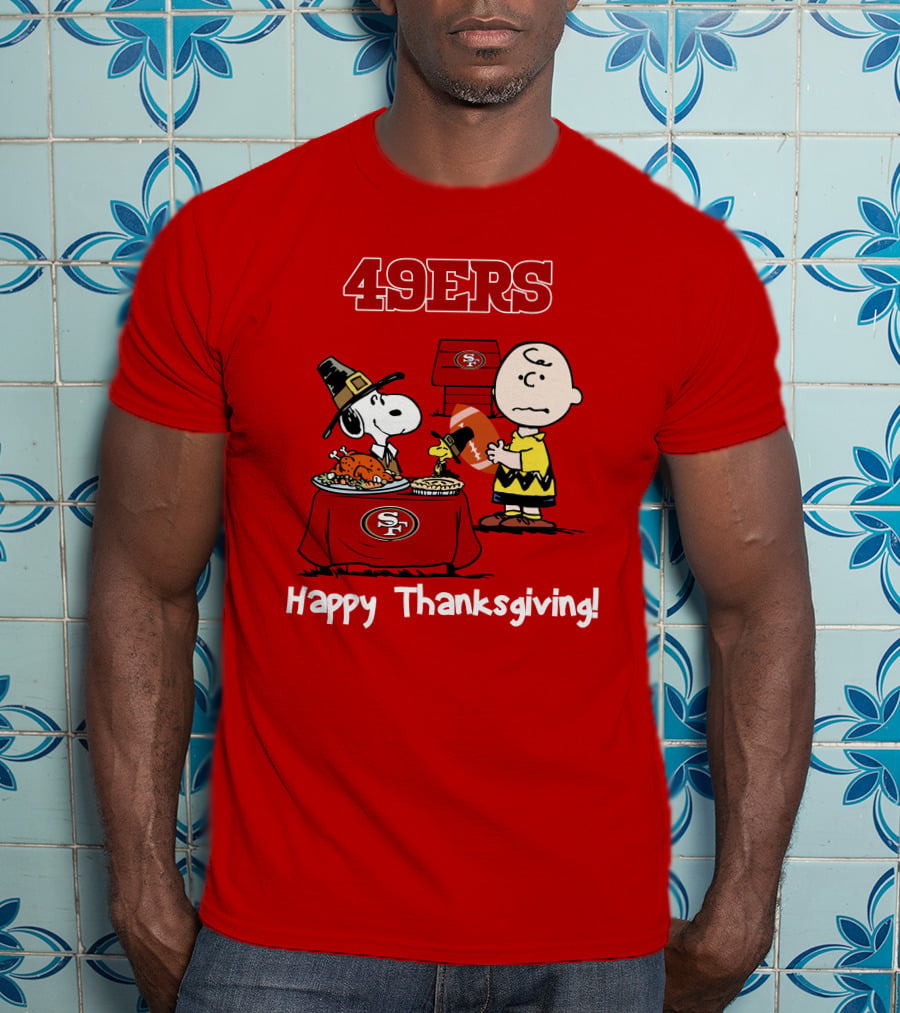 49ers Snoopy And Charlie Brown Thanksgiving T-Shirt