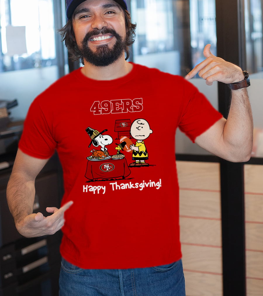 49ers Snoopy And Charlie Brown Thanksgiving T-Shirt