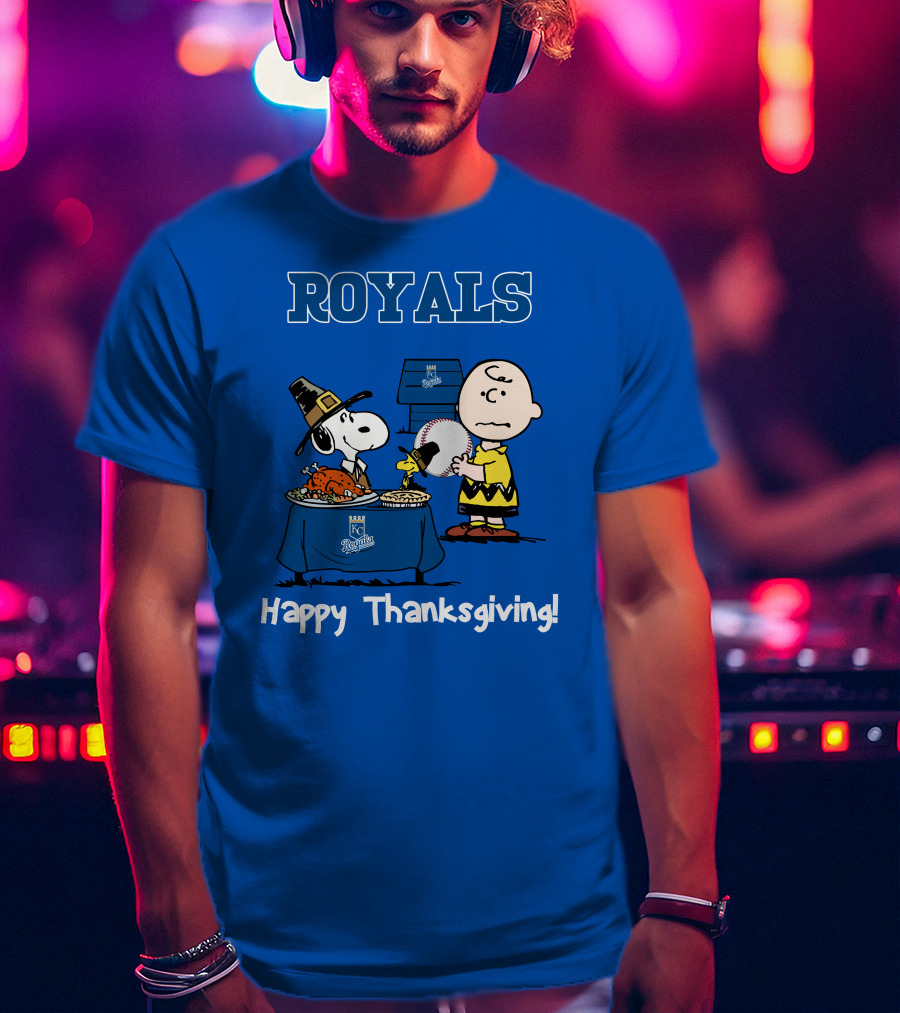 Royals Snoopy Charlie Brown Happy Thanksgiving T-Shirt