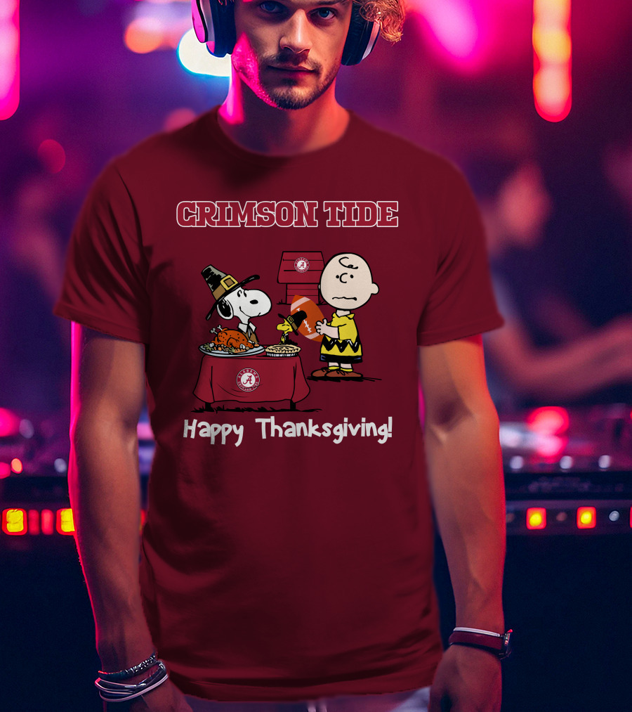 Crimson Tide Snoopy And Charlie Brown Thanksgiving T-Shirt