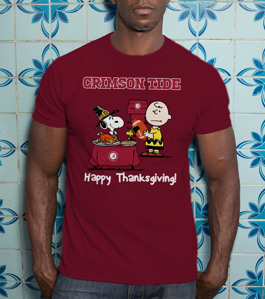 Crimson Tide Snoopy And Charlie Brown Thanksgiving T-Shirt