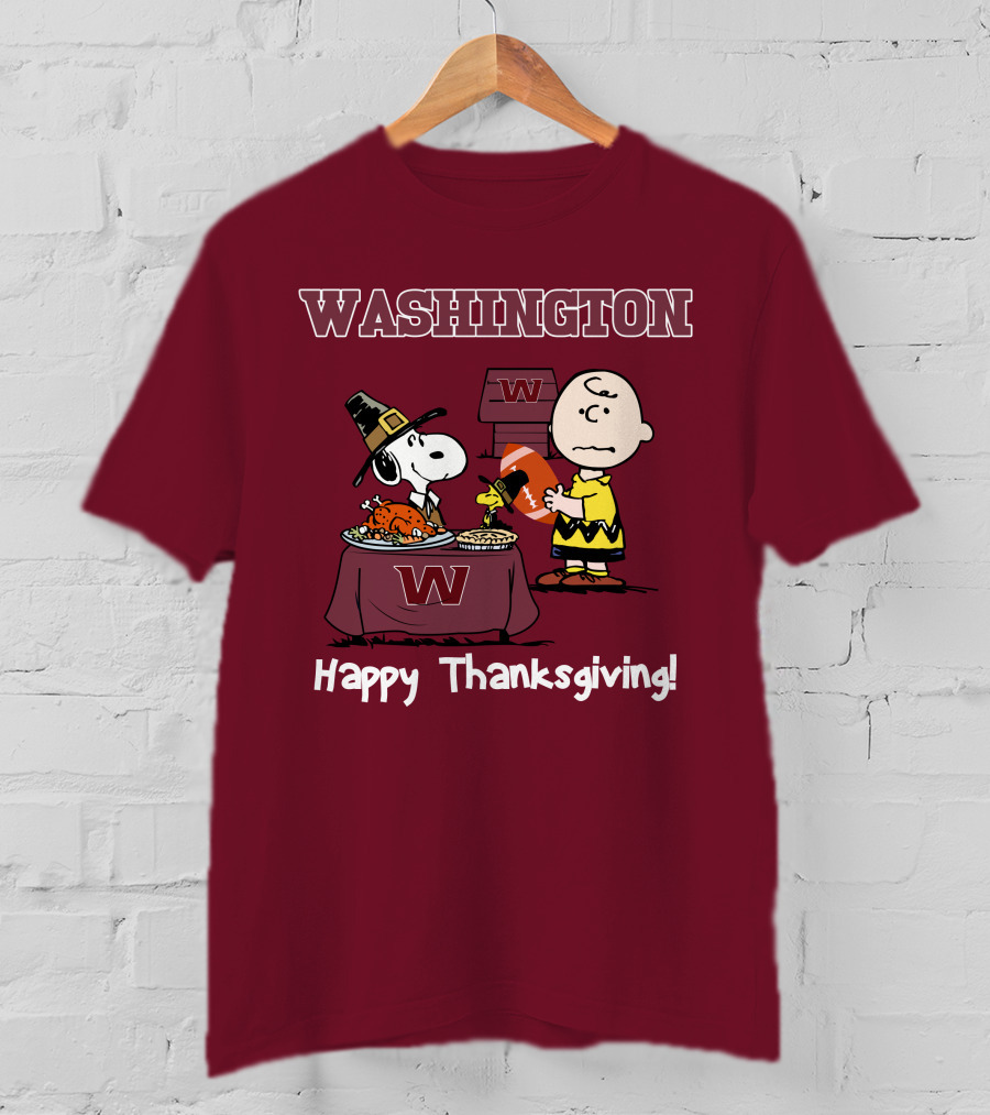 Washington Snoopy Thanksgiving Football Charlie Brown T-Shirt