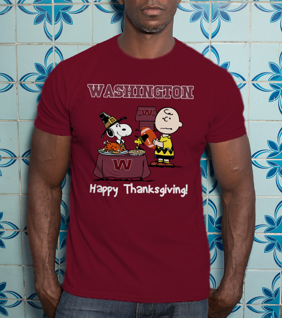 Washington Snoopy Thanksgiving Football Charlie Brown T-Shirt