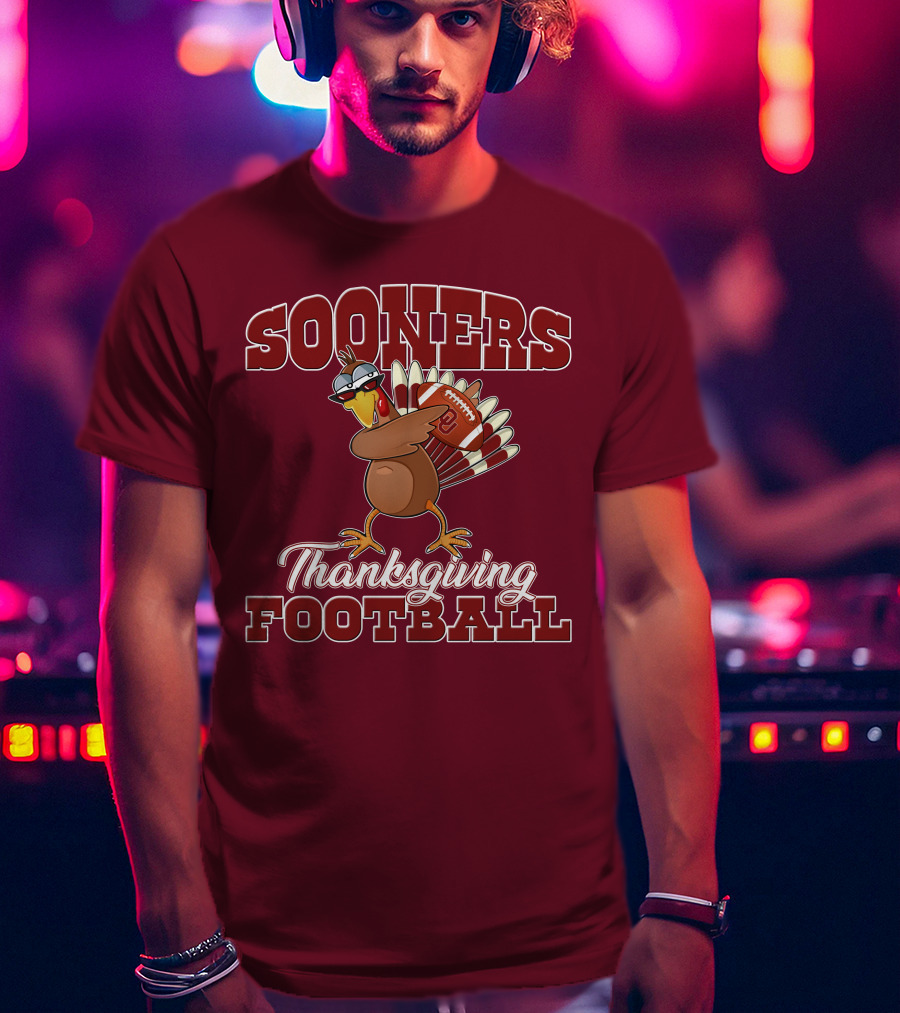 Sooners Thanksgiving Football Turkey In Sunglasses T-Shirt