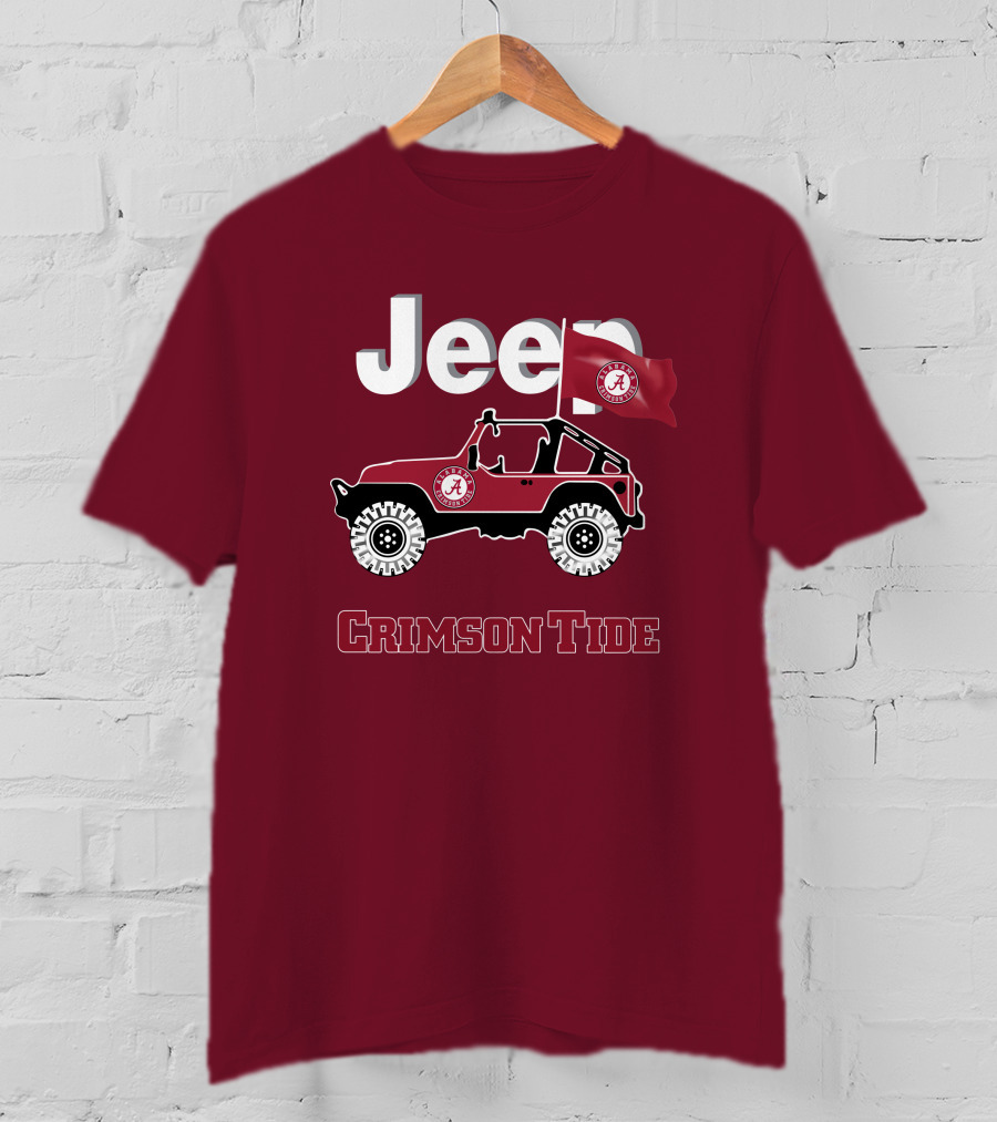 Jeep Alabama Crimson Tide Flag T-Shirt