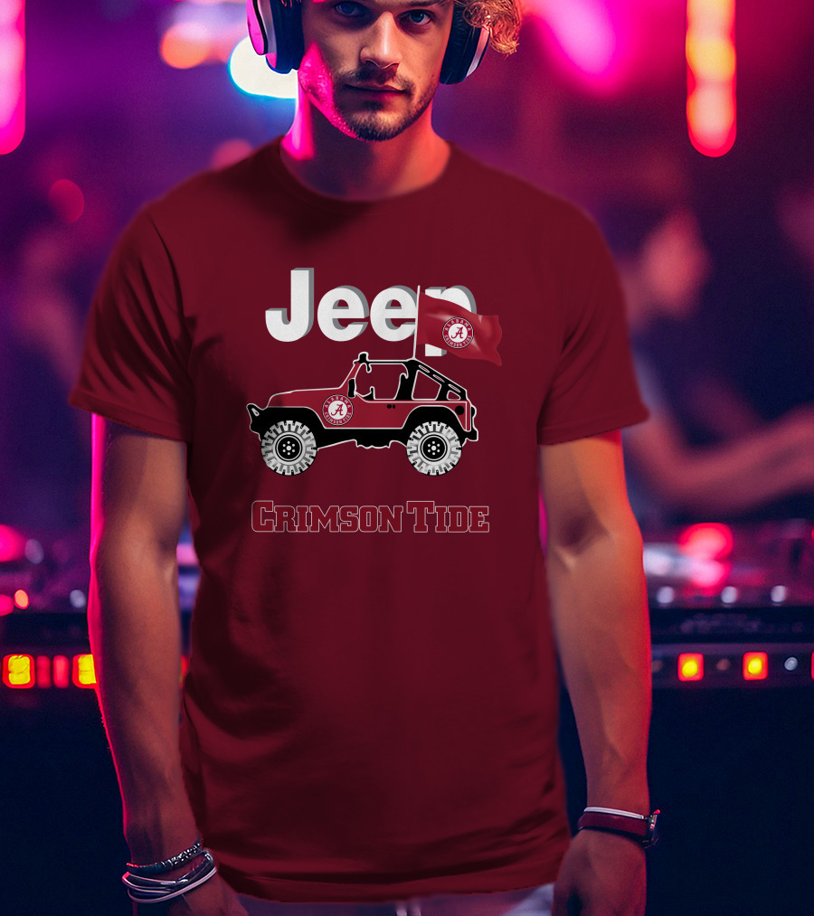 Jeep Alabama Crimson Tide Flag T-Shirt
