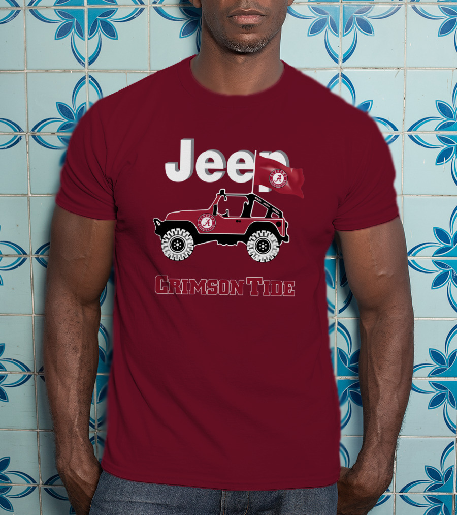 Jeep Alabama Crimson Tide Flag T-Shirt