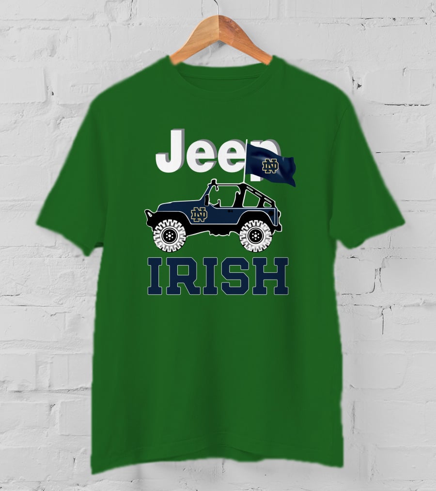 Jeep Notre Dame Fighting Irish Flag T-Shirt