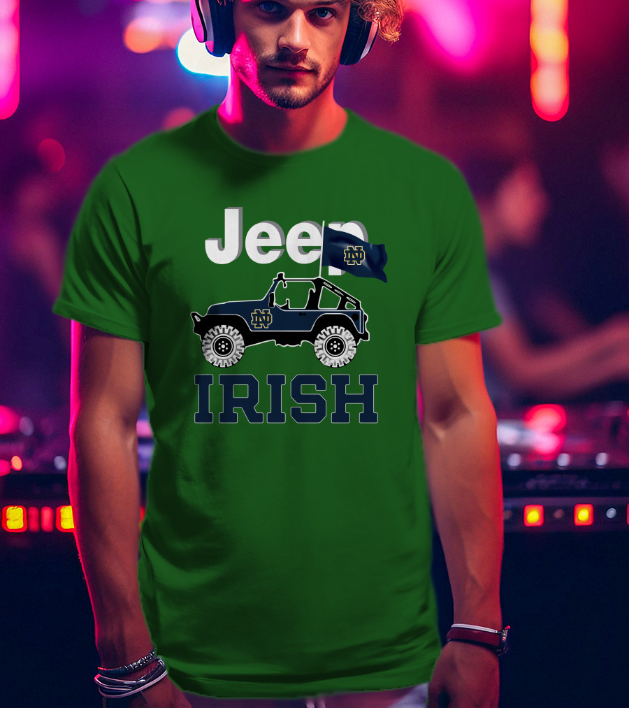 Jeep Notre Dame Fighting Irish Flag T-Shirt