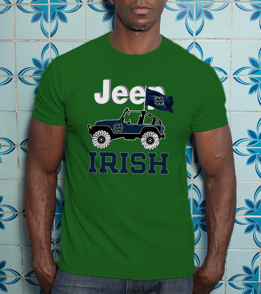 Jeep Notre Dame Fighting Irish Flag T-Shirt
