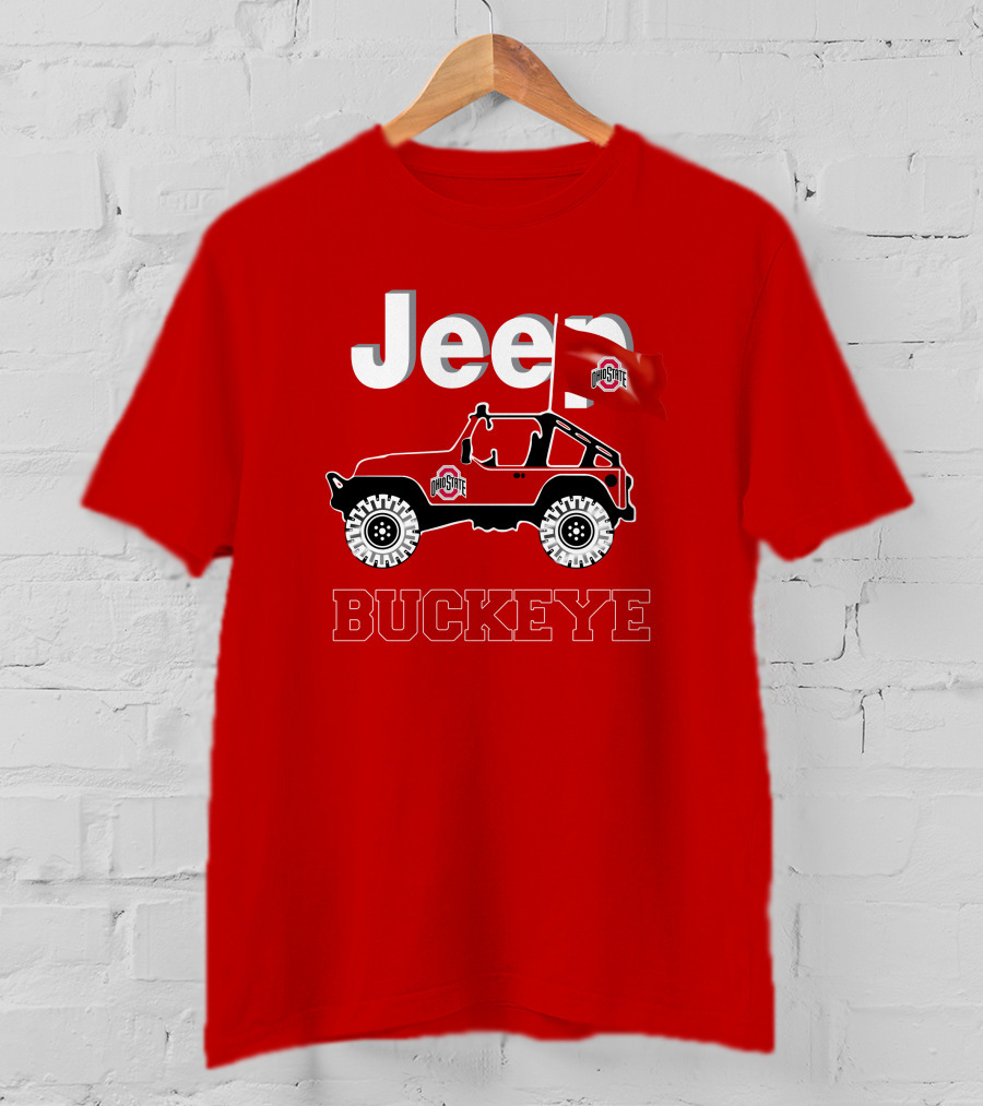 Jeep Ohio State Buckeye Red Flag Adventure T-Shirt