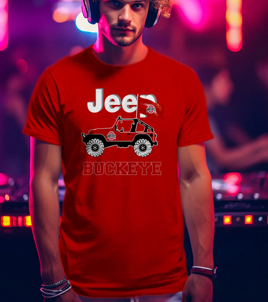 Jeep Ohio State Buckeye Red Flag Adventure T-Shirt