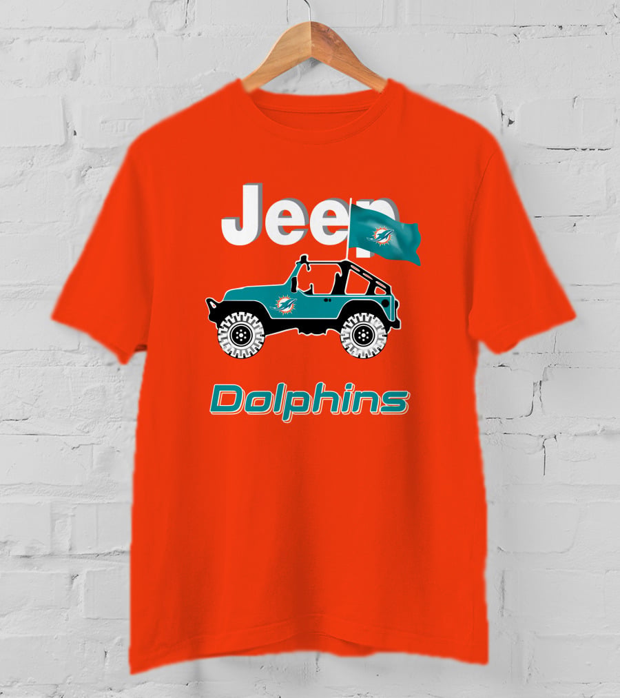 Jeep Dolphins Miami Flag Adventure T-Shirt