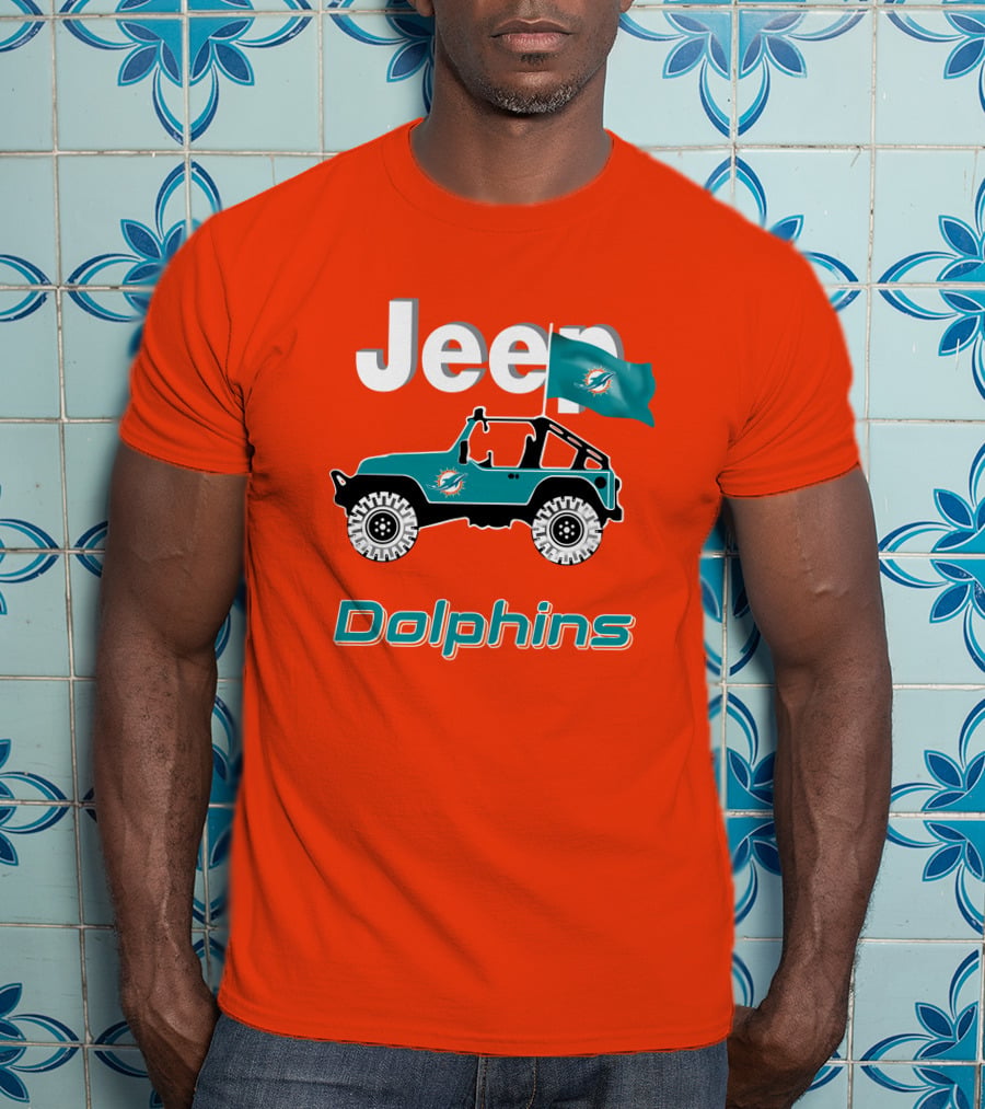 Jeep Dolphins Miami Flag Adventure T-Shirt