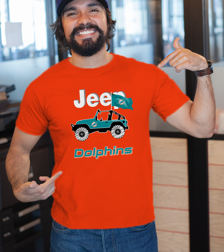 Jeep Dolphins Miami Flag Adventure T-Shirt
