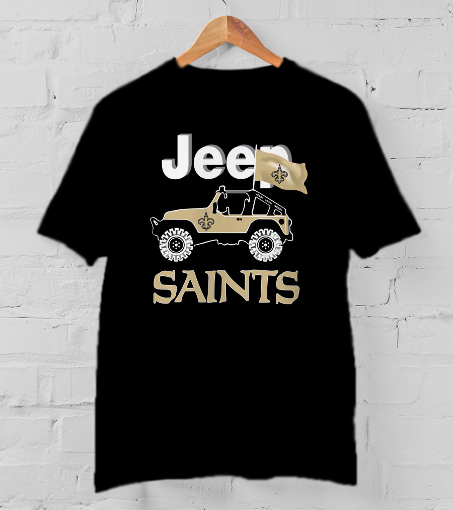 Jeep Saints New Orleans Fleur-De-Lis Flag T-Shirt