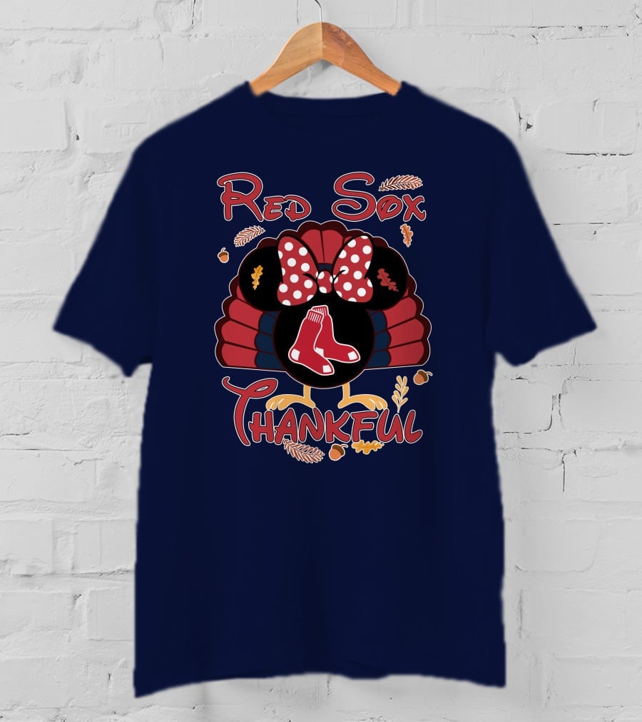 Red Sox Thankful Minnie Thanksgiving Turkey T-Shirt
