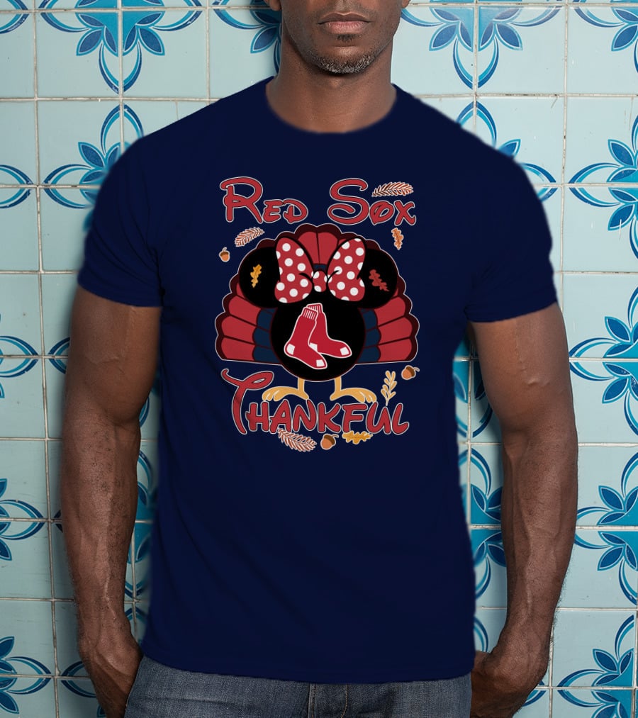 Red Sox Thankful Minnie Thanksgiving Turkey T-Shirt