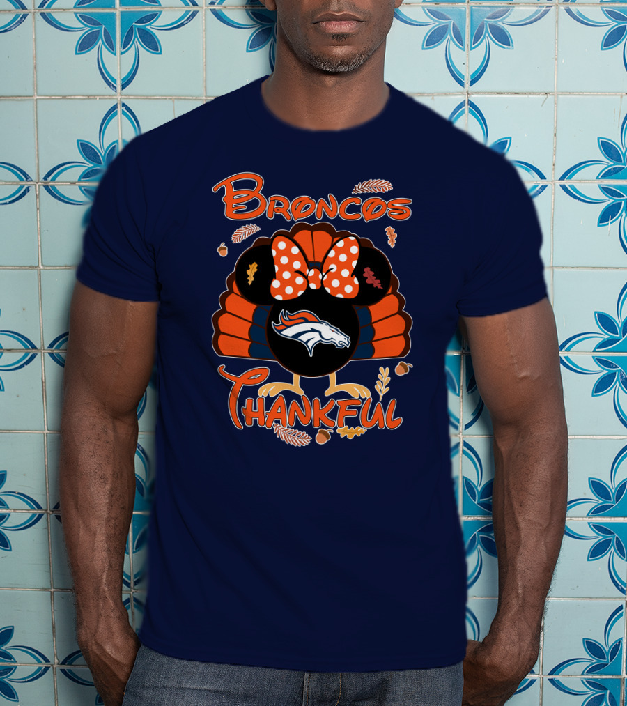 Broncos Thankful Denver Minnie Thanksgiving T-Shirt