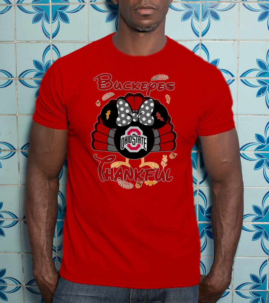 Buckeyes Thankful Ohio State Minnie Thanksgiving T-Shirt