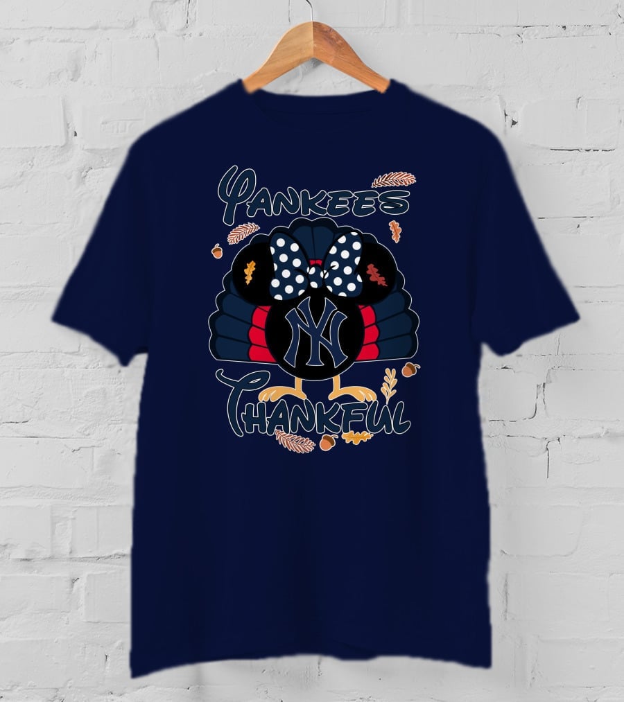 Yankees Thankful Minnie Thanksgiving T-Shirt