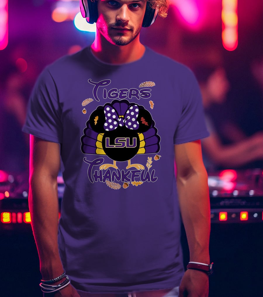 LSU Tigers Thankful Minnie Thanksgiving T-Shirt