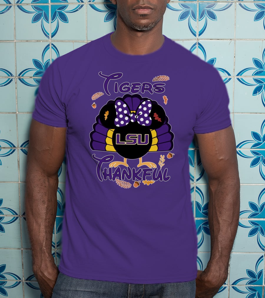 LSU Tigers Thankful Minnie Thanksgiving T-Shirt