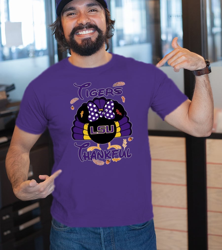 LSU Tigers Thankful Minnie Thanksgiving T-Shirt