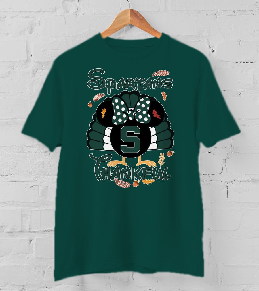 Spartans Thankful Thanksgiving Minnie Michigan State T-Shirt