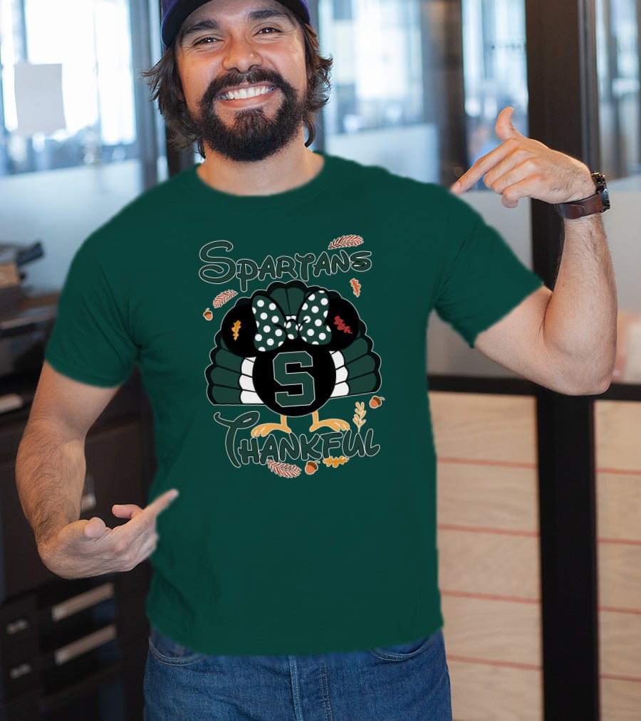 Spartans Thankful Thanksgiving Minnie Michigan State T-Shirt