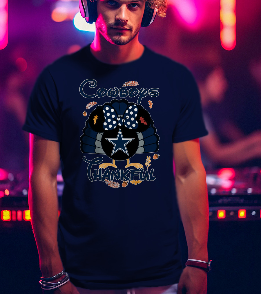 Cowboys Thankful Minnie Turkey Dallas Thanksgiving T-Shirt