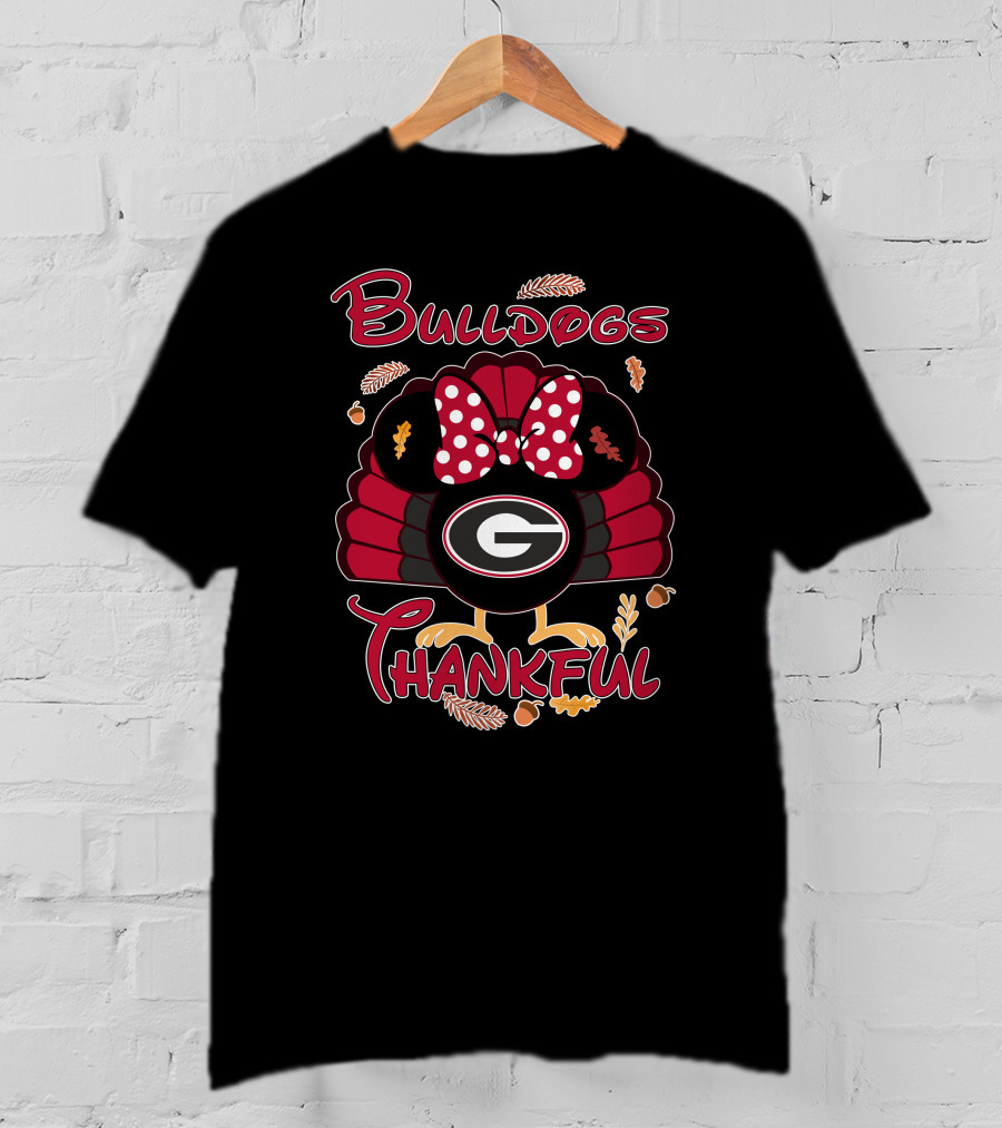 Bulldogs Thankful Georgia Minnie Thanksgiving T-Shirt