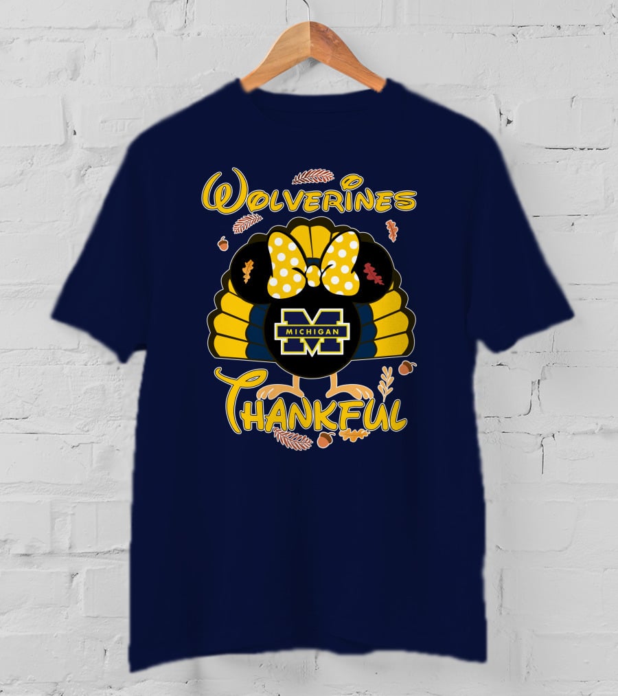 Wolverines Thankful Michigan Minnie T-Shirt