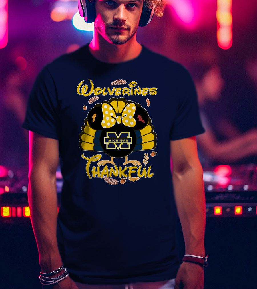 Wolverines Thankful Michigan Minnie T-Shirt