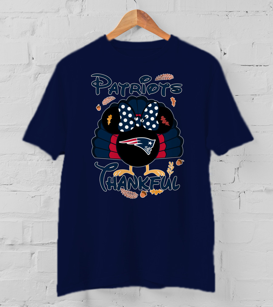 Patriots Thankful Thanksgiving Minnie Turkey T-Shirt