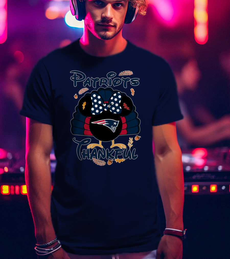 Patriots Thankful Thanksgiving Minnie Turkey T-Shirt