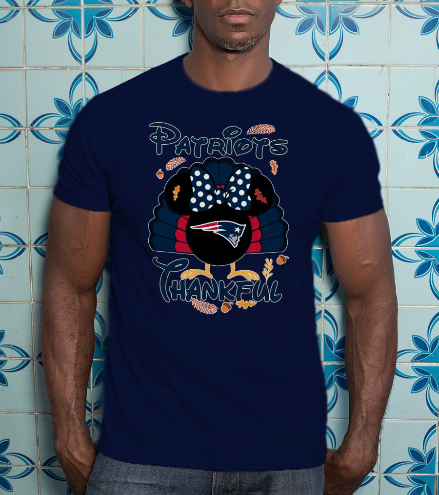 Patriots Thankful Thanksgiving Minnie Turkey T-Shirt