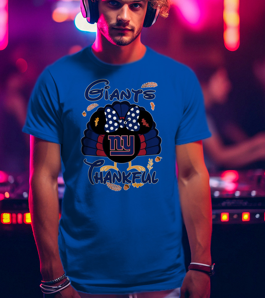 Giants Thankful New York Turkey Minnie Bow T-Shirt