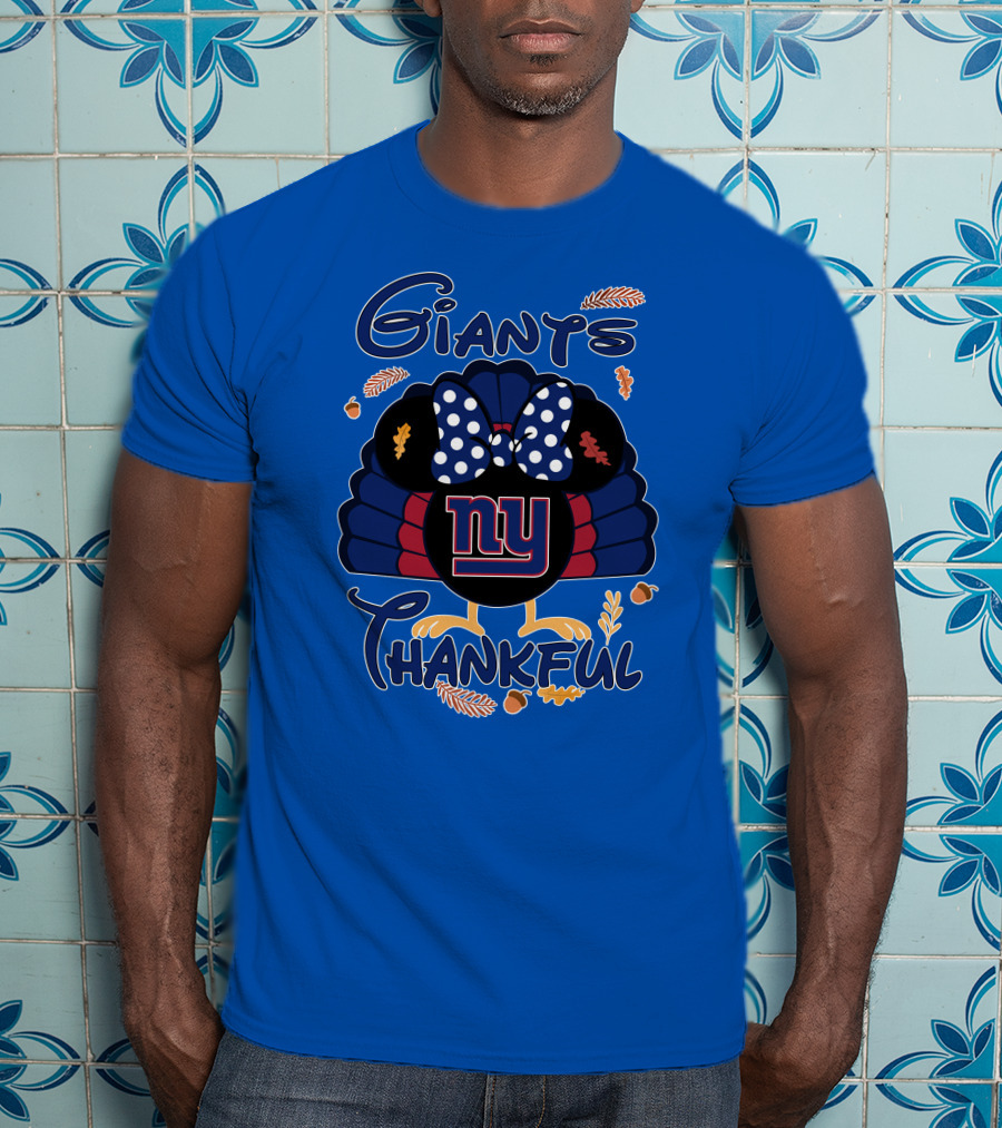 Giants Thankful New York Turkey Minnie Bow T-Shirt