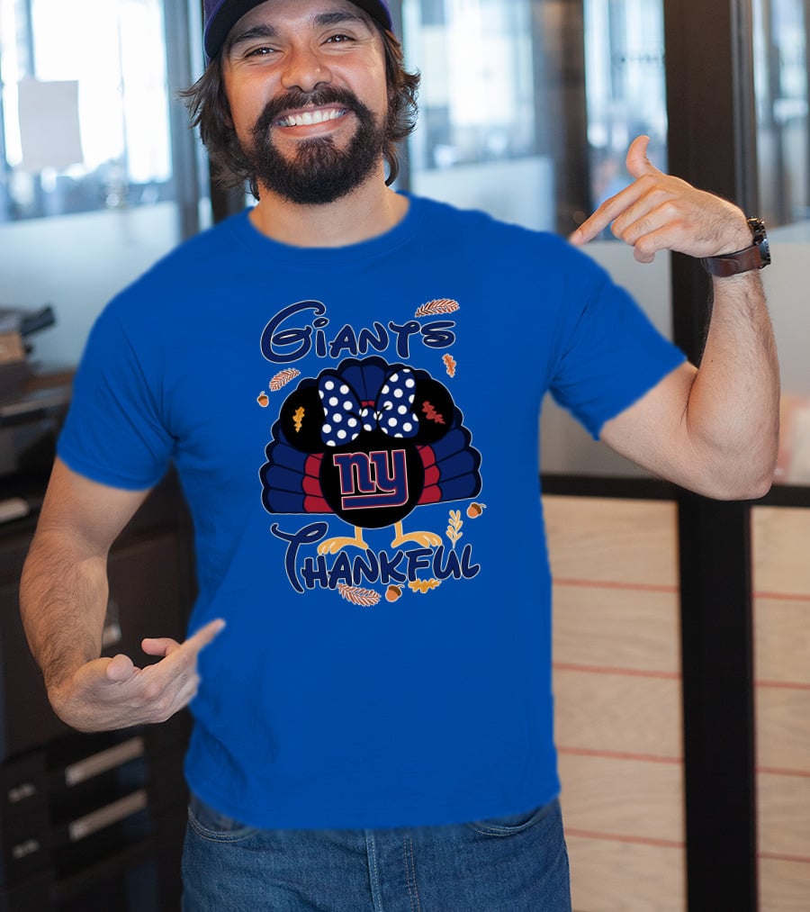 Giants Thankful New York Turkey Minnie Bow T-Shirt