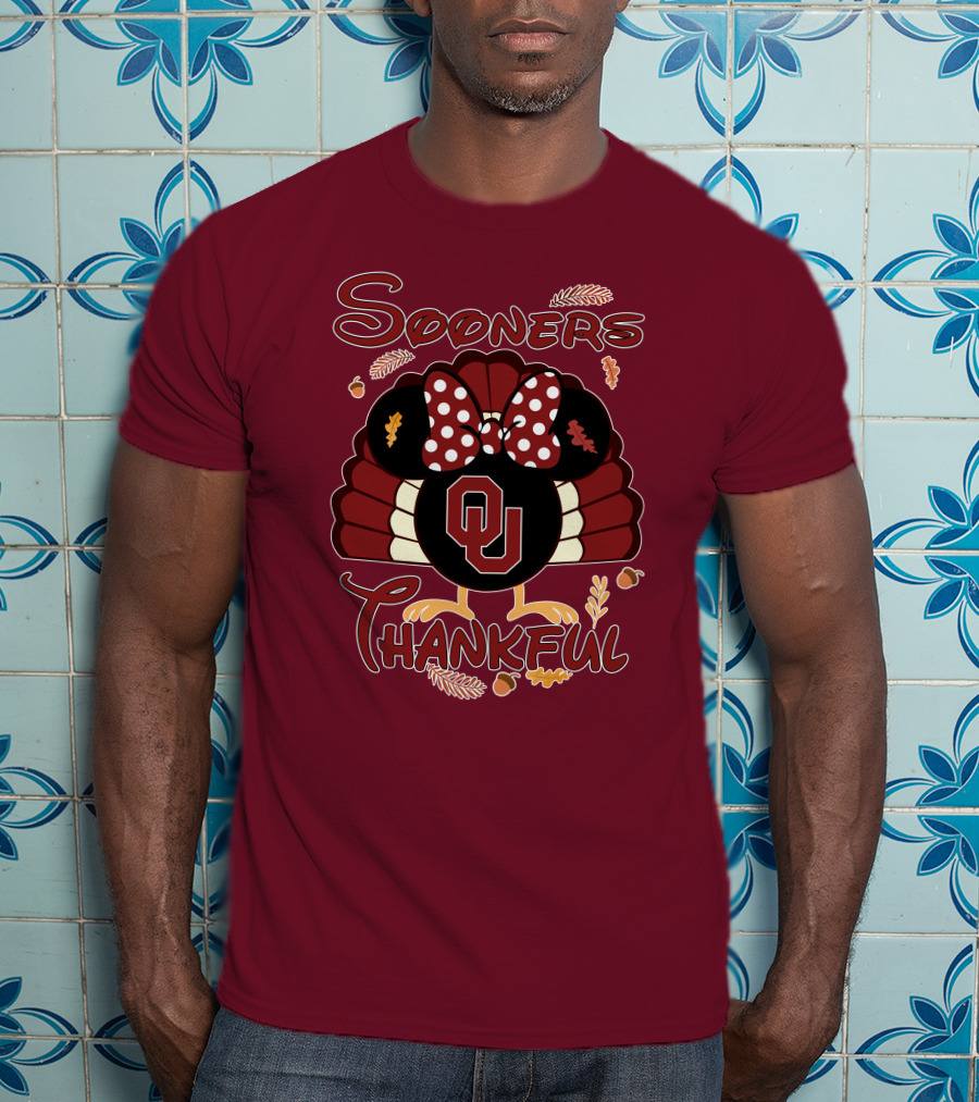 Sooners Thankful Minnie Turkey Thanksgiving OU T-Shirt