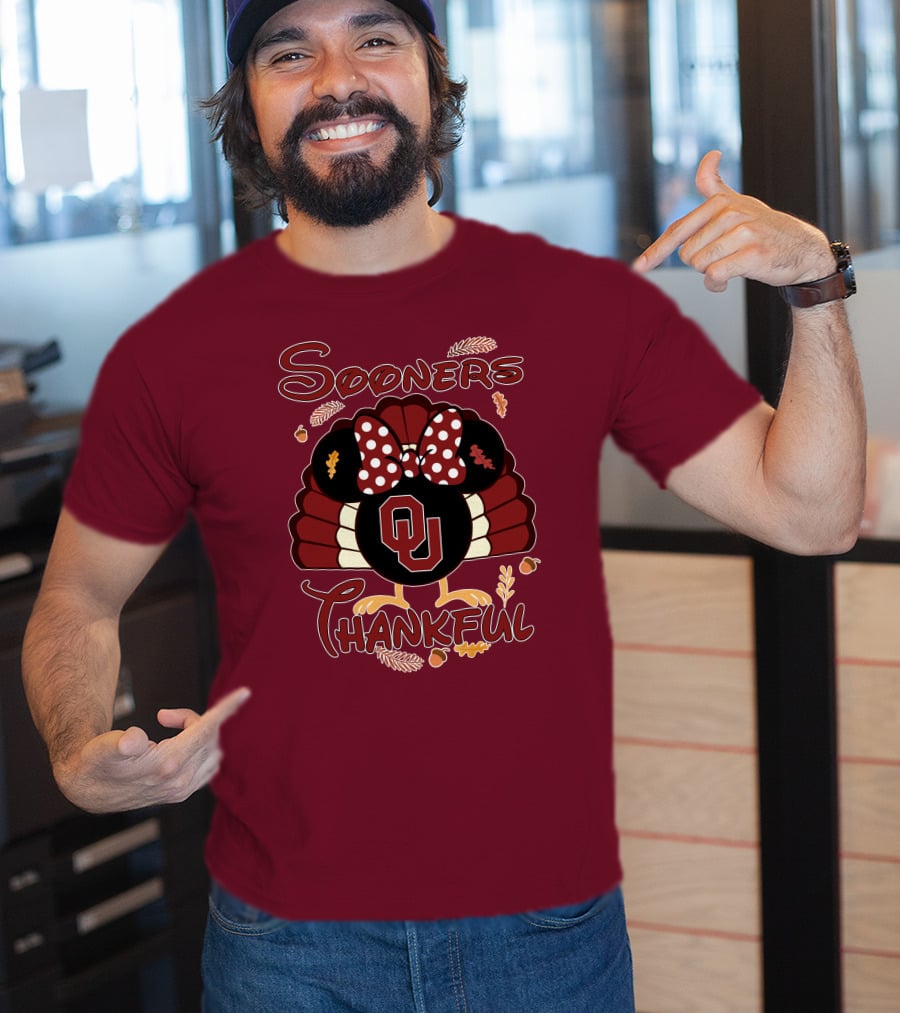 Sooners Thankful Minnie Turkey Thanksgiving OU T-Shirt