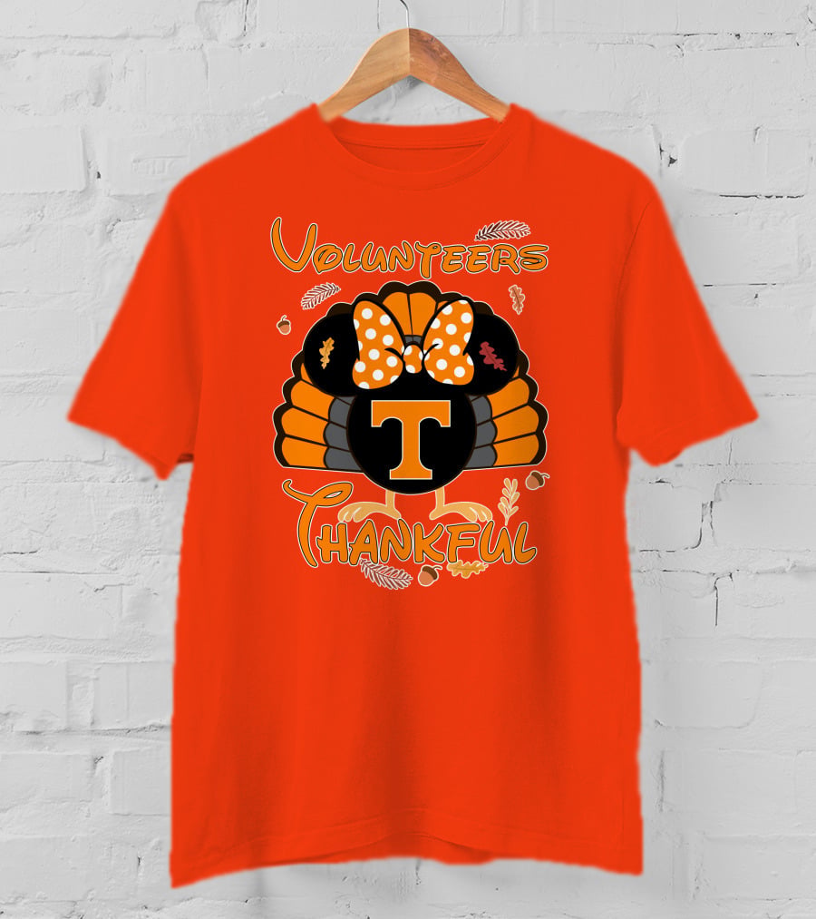 Volunteers Thankful Tennessee Minnie Thanksgiving T-Shirt