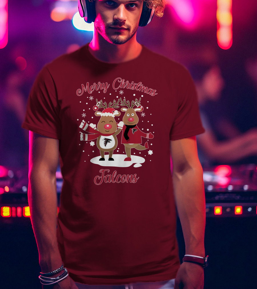 Merry Christmas Atlanta Falcons Reindeer T-Shirt